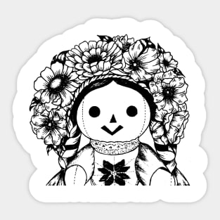 Floral Mexican Doll Sticker